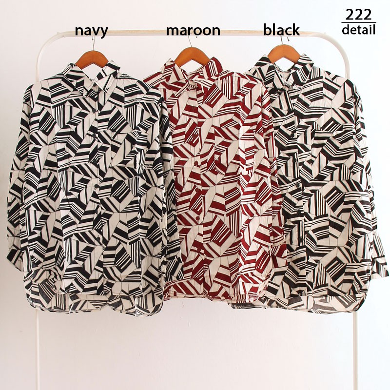 ARENA - Kemeja Wanita Oversized Motif