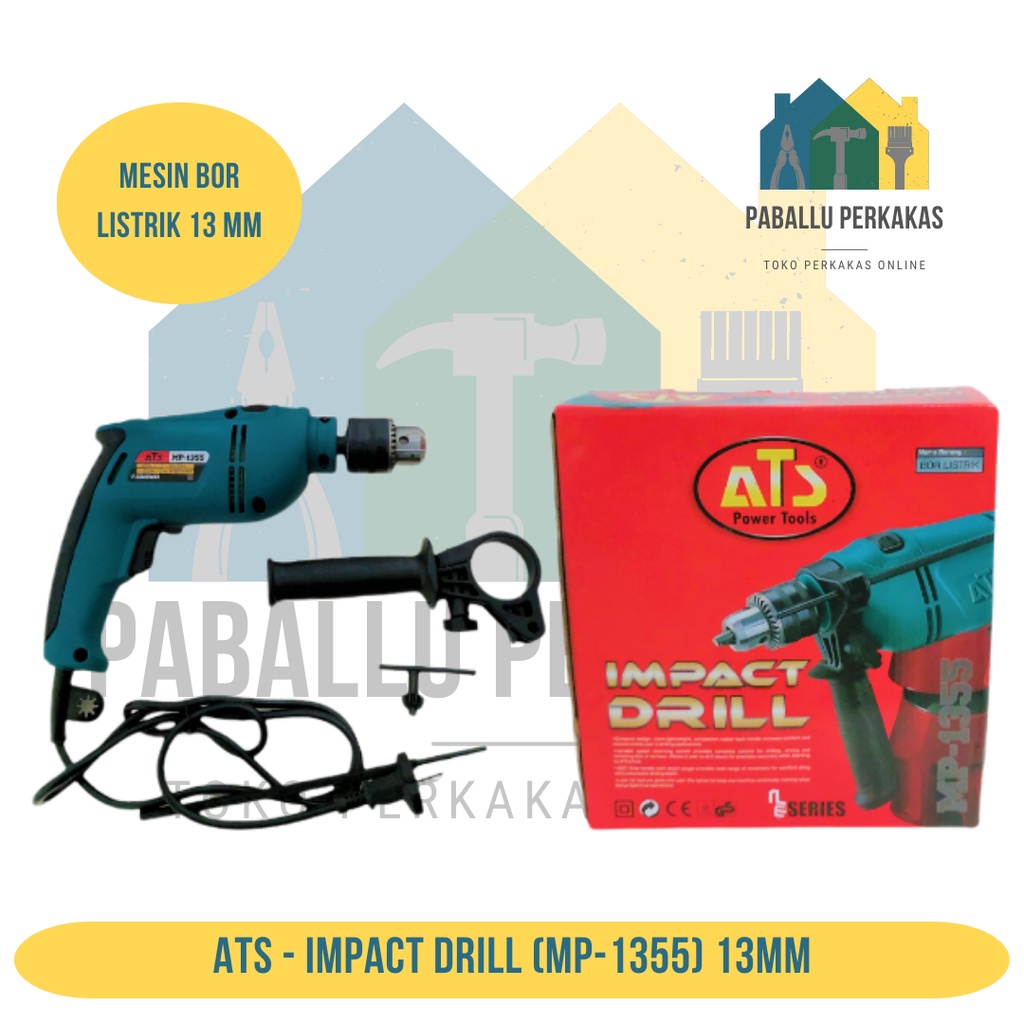 ATS Bor Listrik 13mm / Mesin Bor ATS MP 1355 / Mesin Bor Listrik Impact Electric Impact Drill ATS