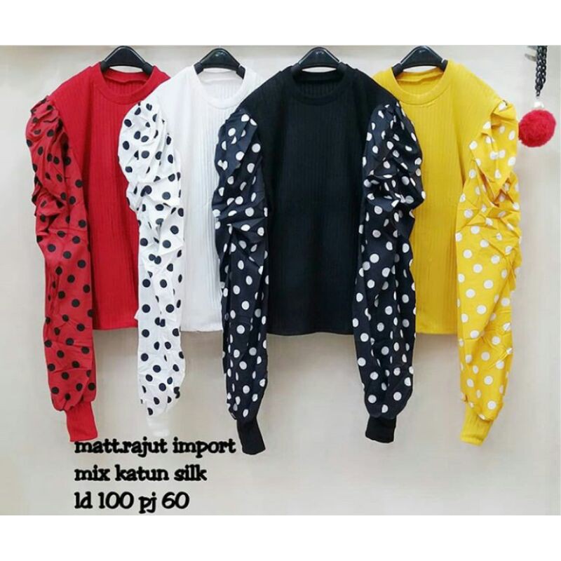 Blouse rajut tangan balon import