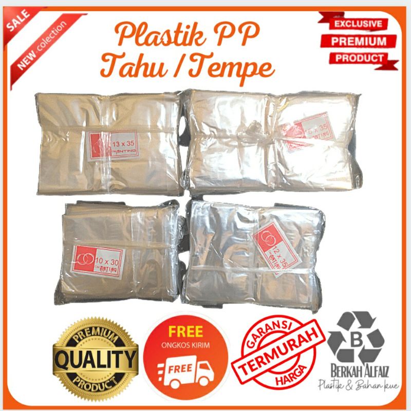 Plastik PP Tahu /PPT Tahu tempe , Plastik Bening dan Tipis 10x30, 12x35, 13x35, 15x35 , 17x35