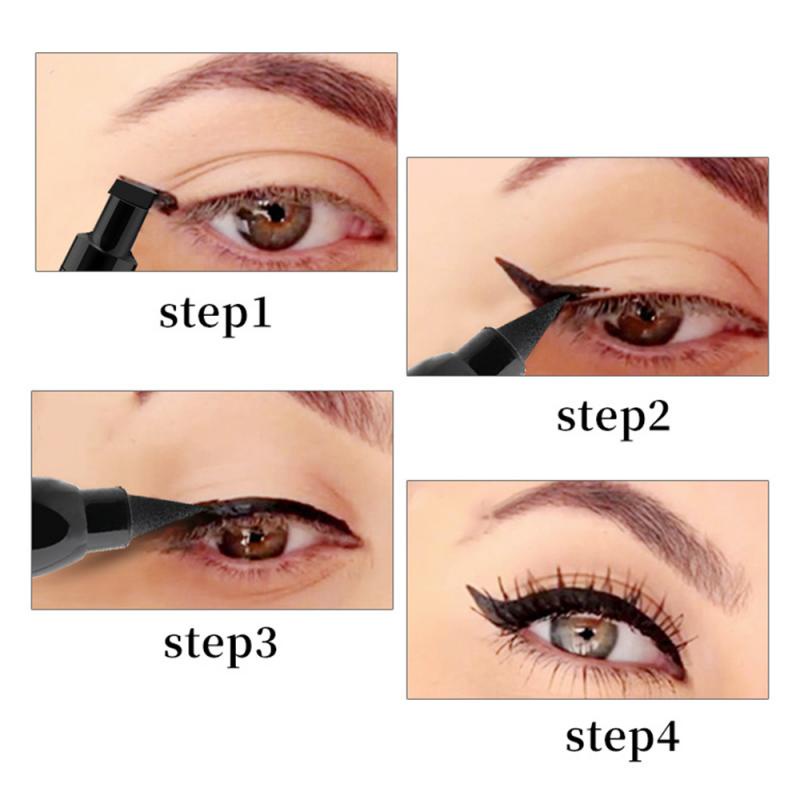 COCO MAMA 2in1 Eyeliner Stamp Wing Eyeliner Liquid Waterproof Stamp Eyeliner 2 in 1 Eyeliner Spidol