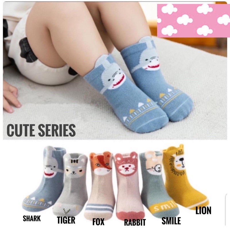 Kaoskaki Bayi 0-12bulan Sailor Animal | Kaos kaki Bayi Korea | KK Baby Lucu