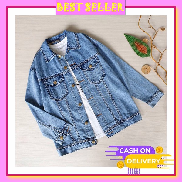 Fish Denim Jacket Terbaru 2021 / Jaket Levis Wanita / Jaket Jeans Wanita Kekinian / Jaket Modern Ove