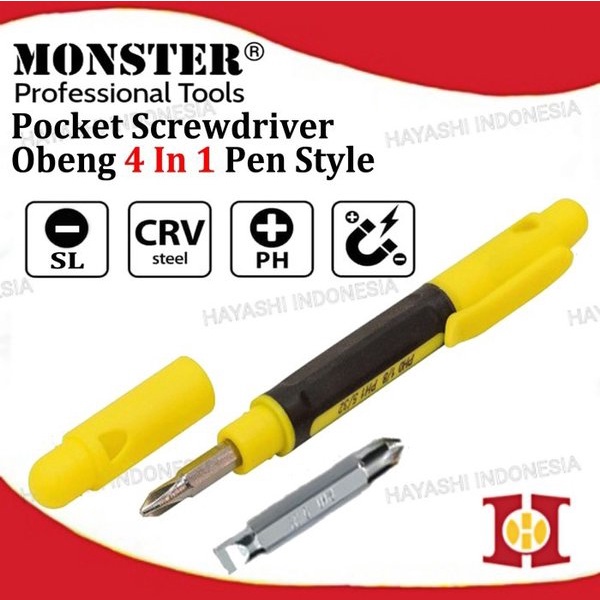 Obeng Pulpen Pen Min Plus Bolak Balik Mini Pocket Screwdriver Travel