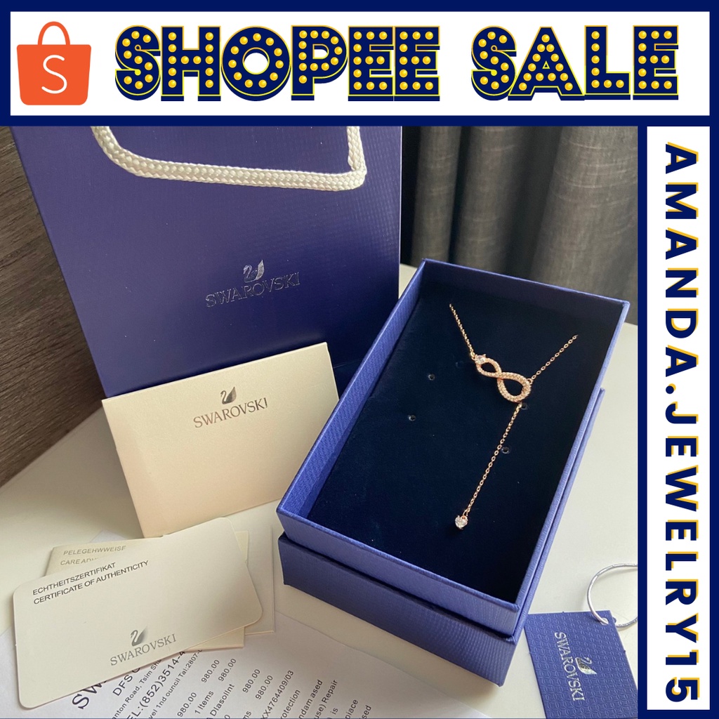 Kalung Wanita Swarovski Infinity Y