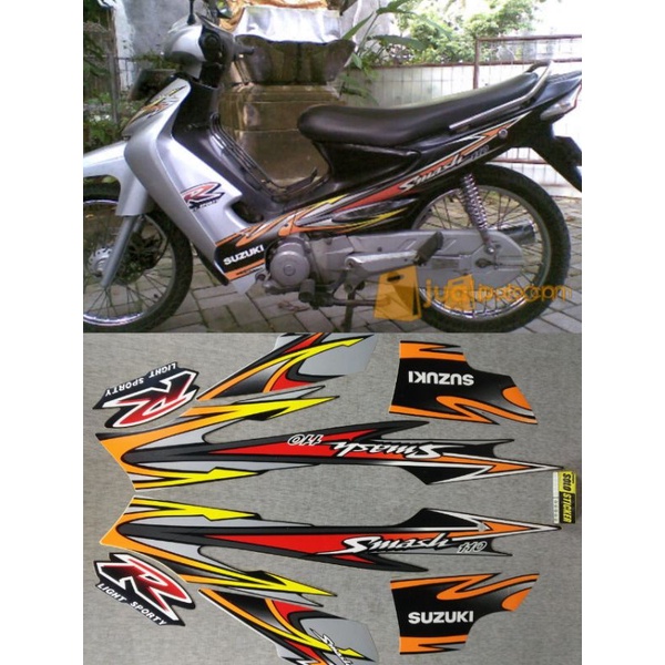 STIKER STRIPING SMASH 2004 SILVER HITAM