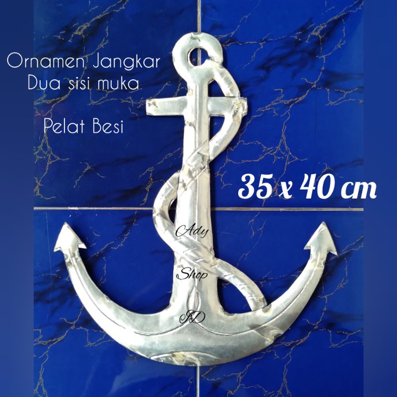 Jual ornamen pagar besi tempa klasik minimalis motif jangkar dua sisi