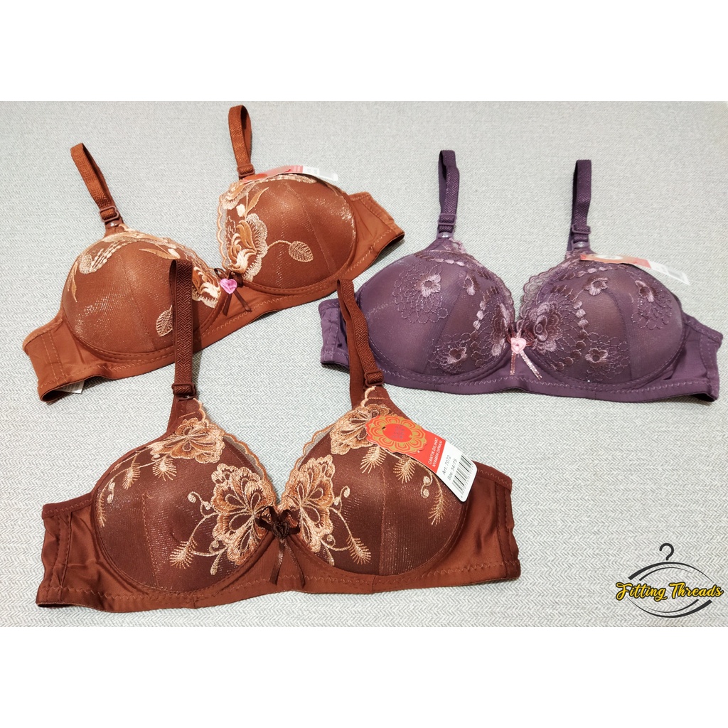 BRA BH BRUKAT RENDA BUSA TANPA KAWAT WANITA DEWASA KAIT 2 / BRA BROKAT BORDIR MOTIF BUNGA XISIMEI