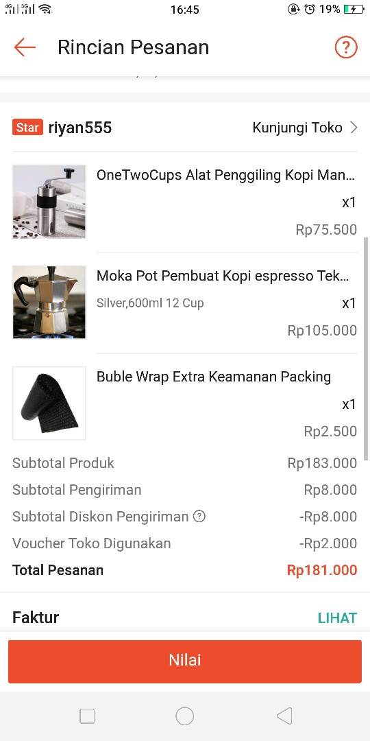 Onetwocups Alat Penggiling Kopi Manual Coffee Grinder - Rhnha0176