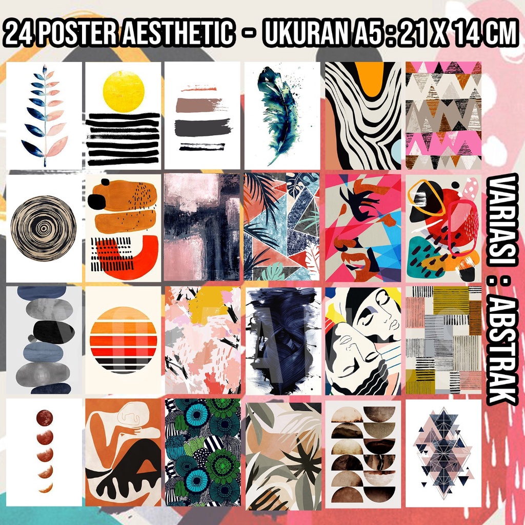 [24 POSTER] COD // POSTER AESTHETIC MURAH // POSTER DINDING KAMAR AESTETIK COWOK CEWEK // POSTER BAND MUSIK // POSTER WALL DECOR PURPLE POSTER / BLACK WHITE / MANGA-24 ABSTRAC