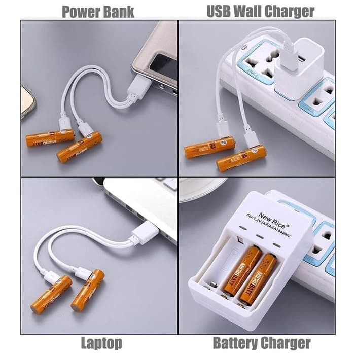 Microbatt Smartoools Baterai AAA Micro USB rechargeable
