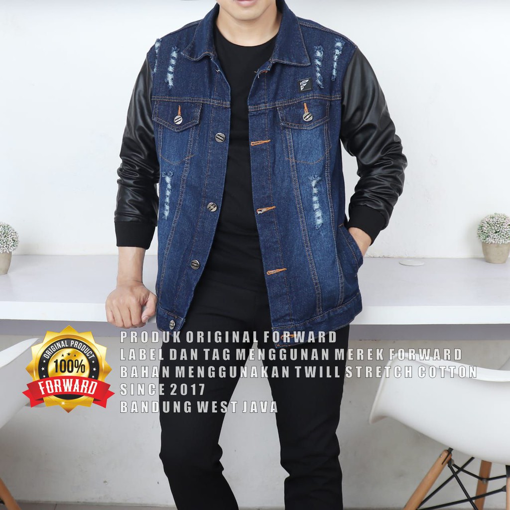 Jaket Jeans Denim Pria / Jaket kulit Pria Forward System