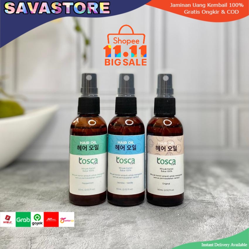 TOSCA HAIR OIL 60ML MINYAK KEMIRI BAKAR ASLI ATASI RONTOK RAMBUT 60ML