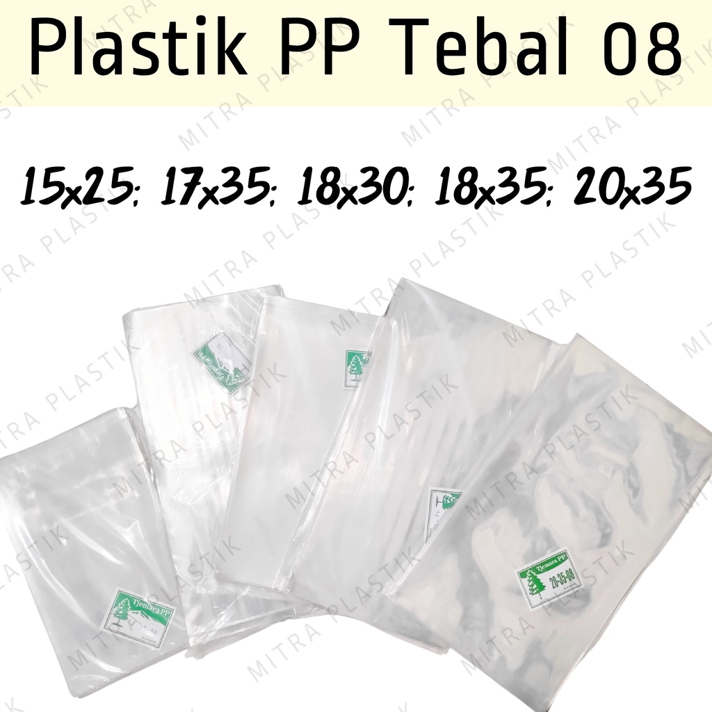 Jual Plastik PP Lebar Tebal 08 15x25 17x35 18x30 18x35 20x35 Kantong ...