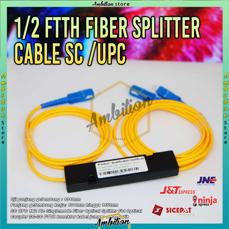 1/2 FTTH Fiber Splitter Cable SC Fiber Splitter Optical cable