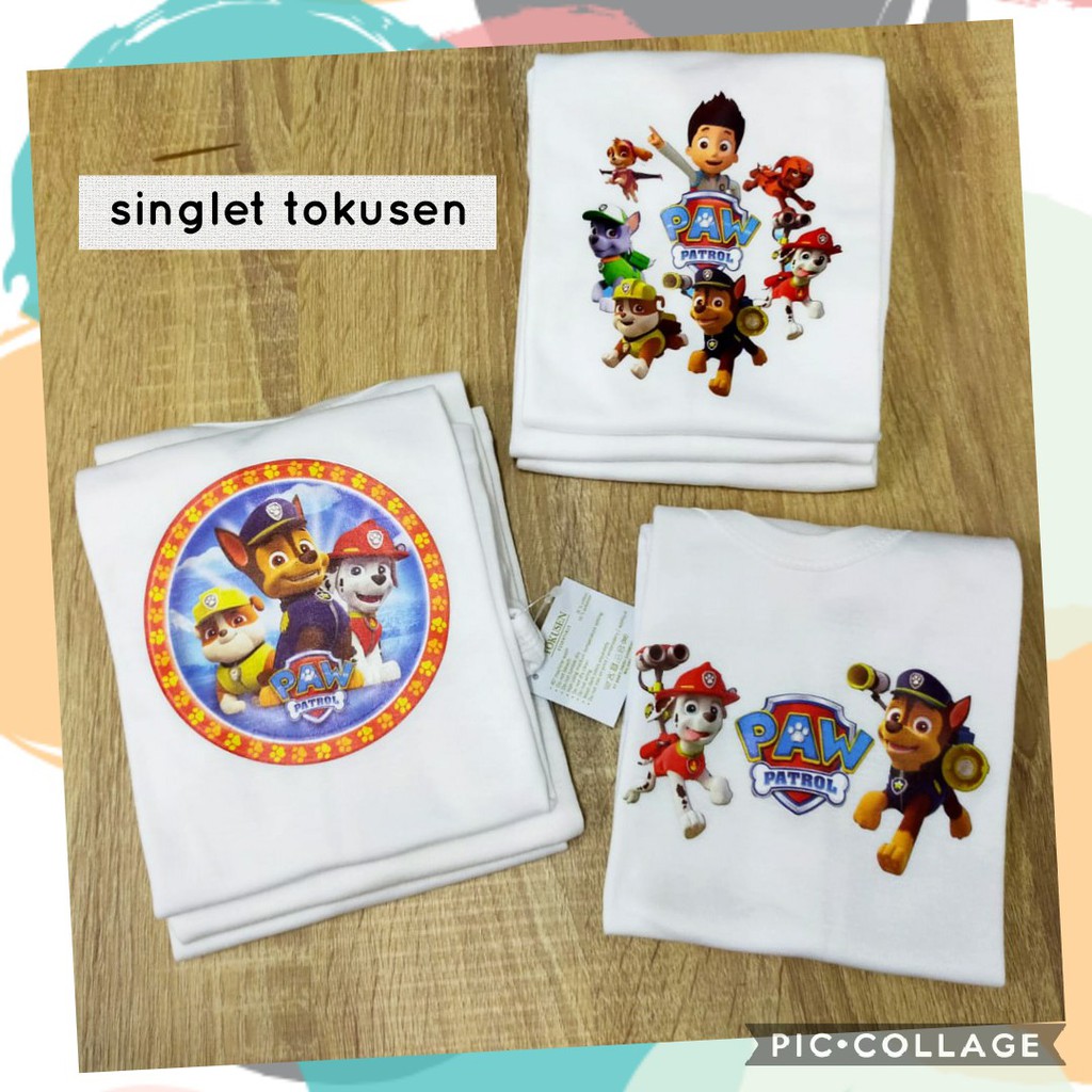 SINGLET PAW PATROLL / SINGLET ANAK KARAKTER / SINGLET TOKUSEN / SINGLET ANAK