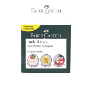 FABER CASTELL TACK IT - 9 PC 6 GR / 90 PCS 50 R  ADHESIVE GLUE LEM SERBAGUNA WHITE