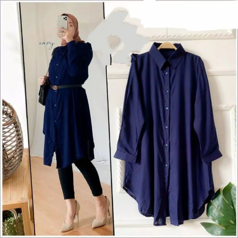 TUNIK KEMEJA S,M,L,XL,XXL,3L,4L / TUNIK BASIC RAYON / TUNIK polos WANITA / TUNIK WANITA JUMBO // TUNIK wanita  OVERSIZE