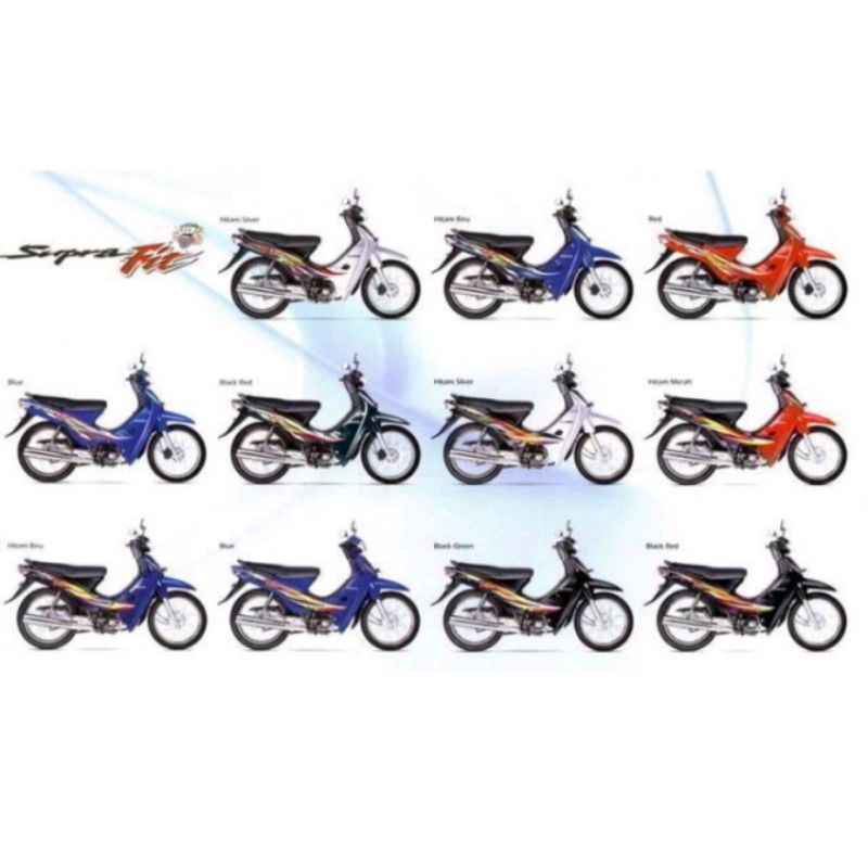 Cover FULL SET BODY HALUS KASAR HONDA SUPRA X LAMA/SUPRA FIT LAMA HITAM BIRU