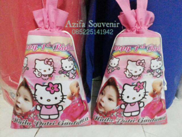 TAS TENTENG POUCHE FULL COLOR Souvenir Ulang Tahun / Ultah Anak-3