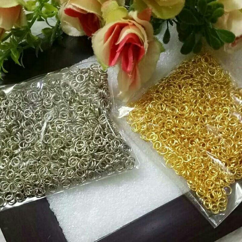 (30gram)ring kait silver dan gold 4,5,6,8mm