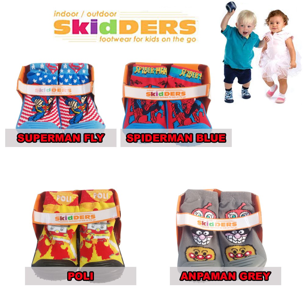 Sepatu Bayi Anti Slip Licin sz 19 - 22 BOY  Skidders Superman Spiderman tayo super hero skidder  skider