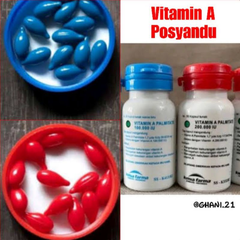 Vitamin A untuk campak | posyandu merah &amp; biru harga ecer per kapsul gratis wadah