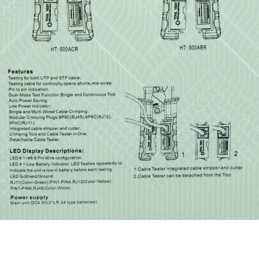 RJ12, RJ45 + Lan Tester - Santus ST-68CA - Tang Crimping Modular