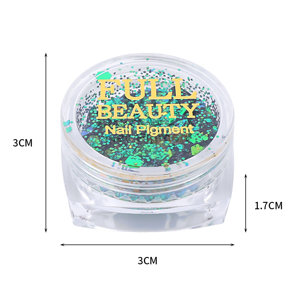 1 Kotak Stiker Sequin Glitter Desain Putri Duyung 3D Untuk Dekorasi Nail Art Manicure