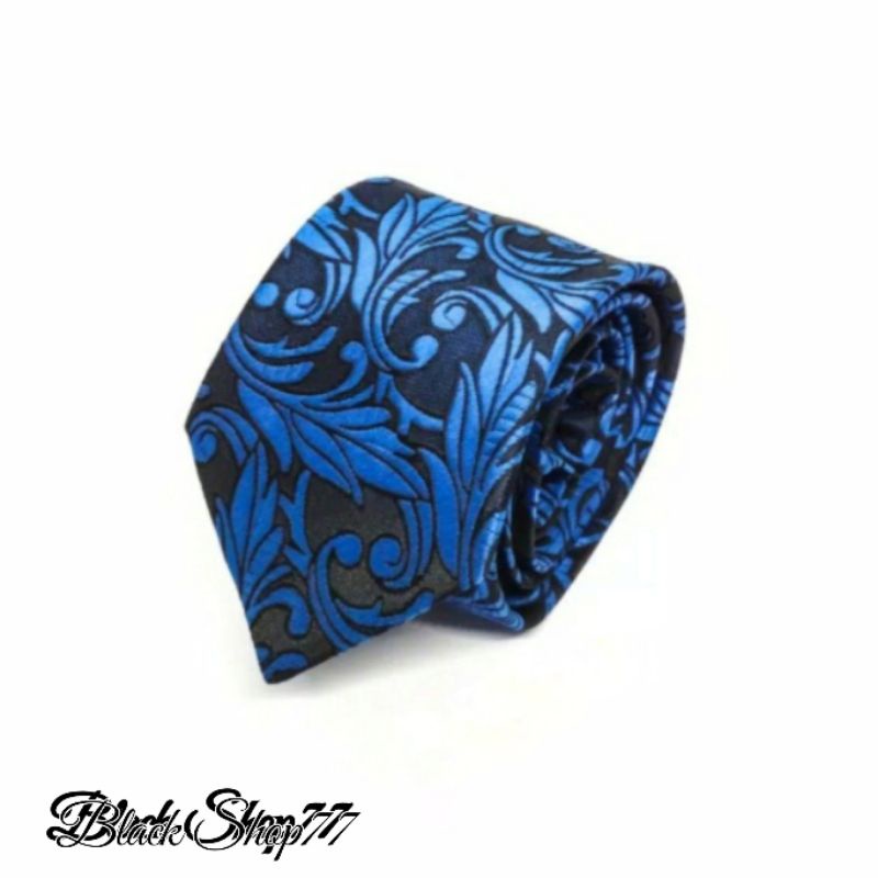 Dasi Pria Dasi Motif Batik Biru Bca 3 Inchi 8 Cm