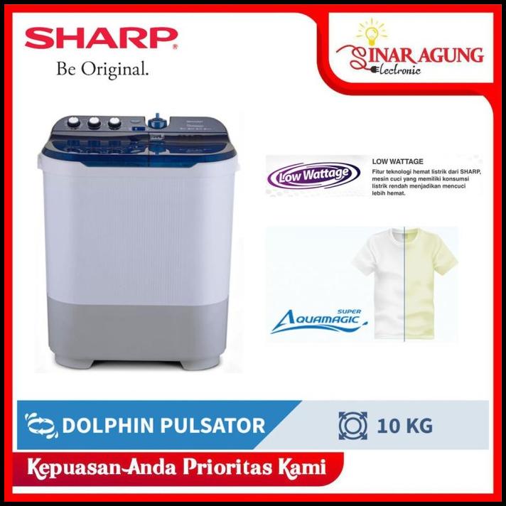 Sharp Mesin Cuci Es-T1090 / Es T1090 [2 Tabung / 10 Kg]