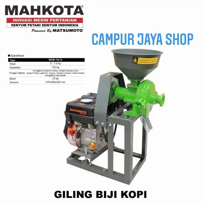 Mesin Penggiling Biji Kopi Beras Giling Grinder Machine Mahkota MGM150