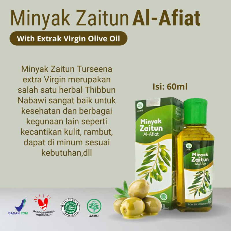 Minyak Zaitun Al-Afiat Mengandung Ekstra Virgin Olive Oil 60ml
