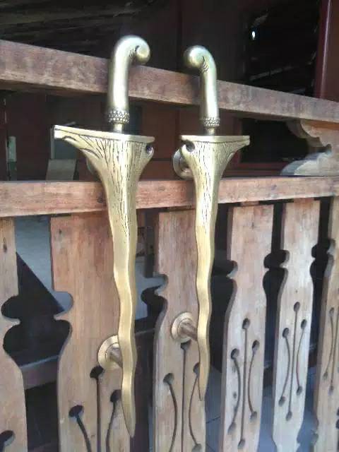 Handle Pintu Rumah Kuningan Antik Murah Motif Keris