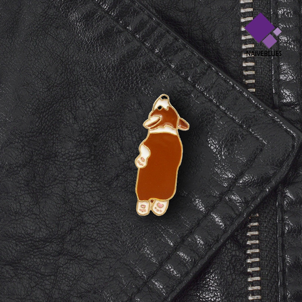 Bros Enamel Bentuk Anjing Corgi Untuk Jaket Denim Dan Sweater