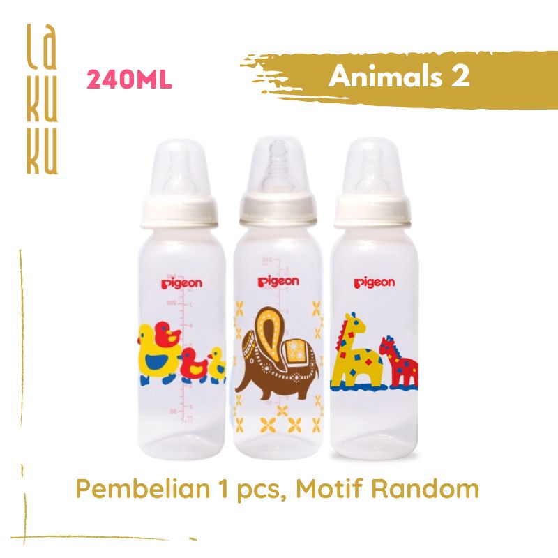 Lakuku - Botol Pigeon Standard PP Slim Neck 120ml dan 240ml Animals