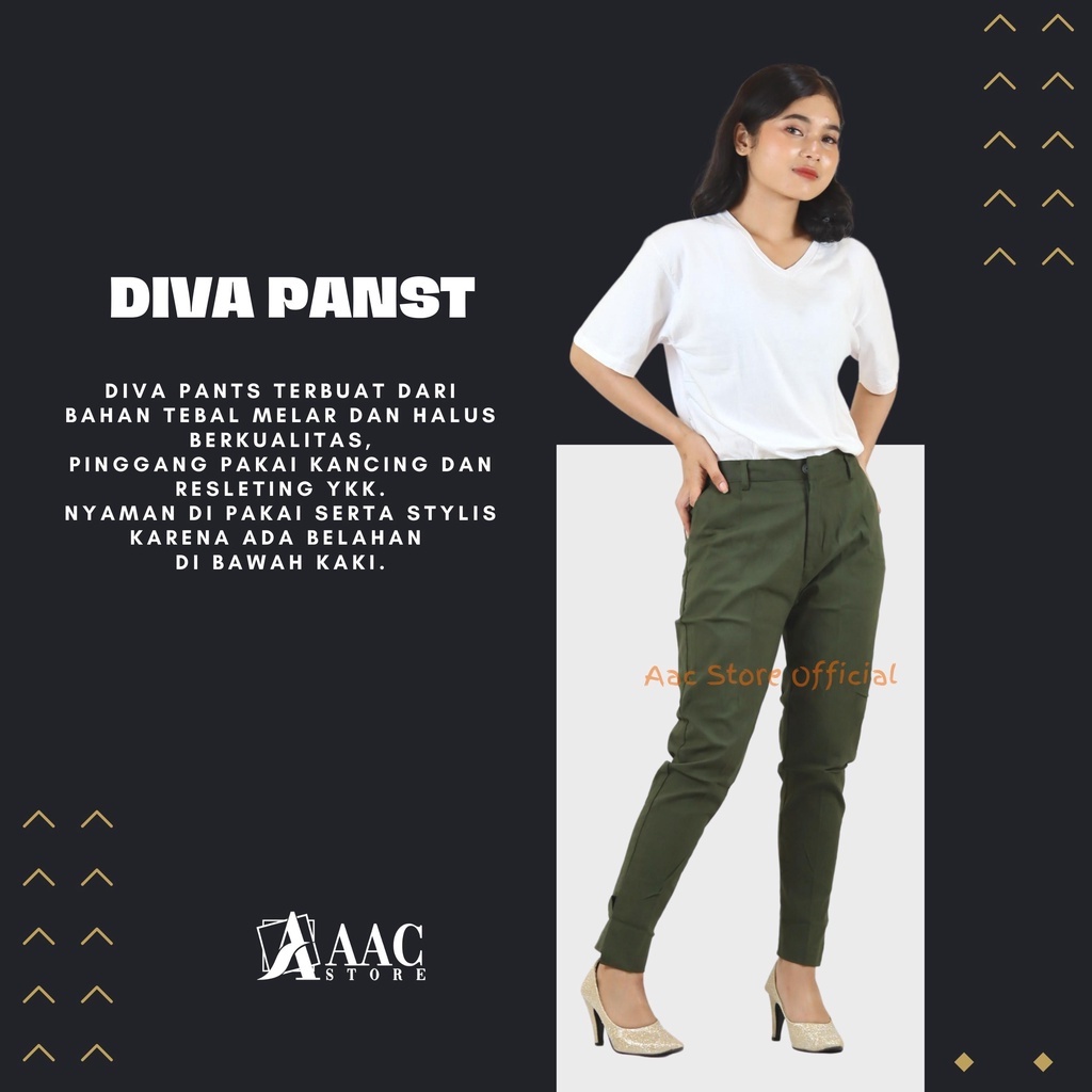 Celana Panjang Wanita Diva Pants Bahan Tebal Dan Strech