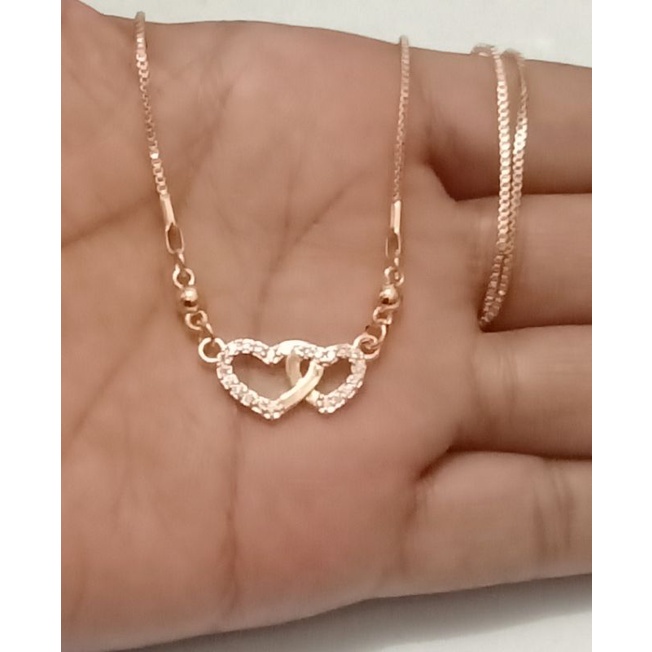 NAC33. Kalung xuping wanita lapis emas dgn mata zircon ukuran 45 cm koye