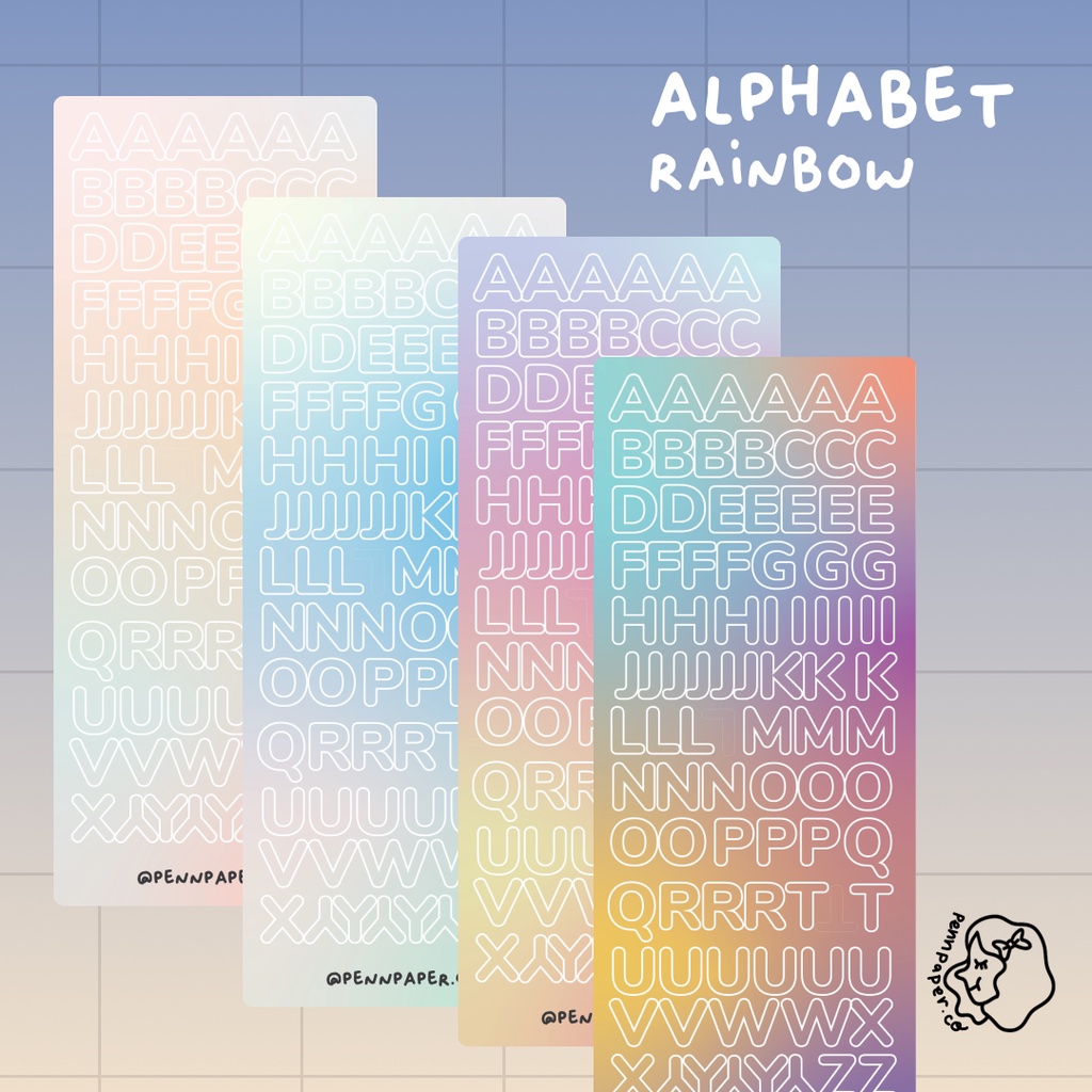 

Alphabet Rainbow Gradient PC Deco Sticker Polcos Bujo Pennpaper