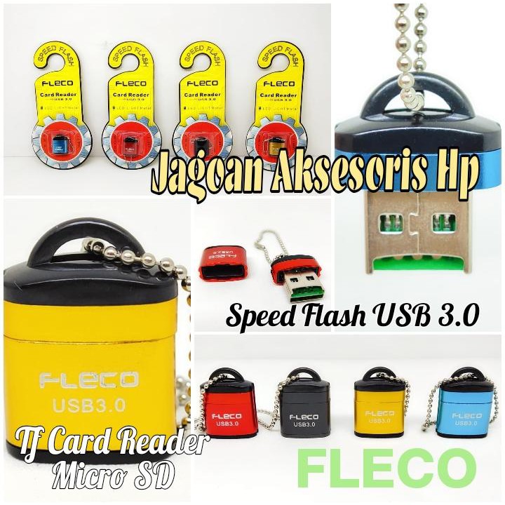 TF Card Reader FLECO MicroSD Speed Flash USB 3.0 to MicroSD LED Light Metal