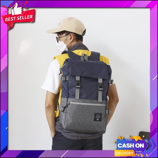 Tas Ransel Backpack Kanvas Kuliah Kerja Laptop 14 Inch Pria Wanita 01 Tas Ransel Backpack Kalibre  T