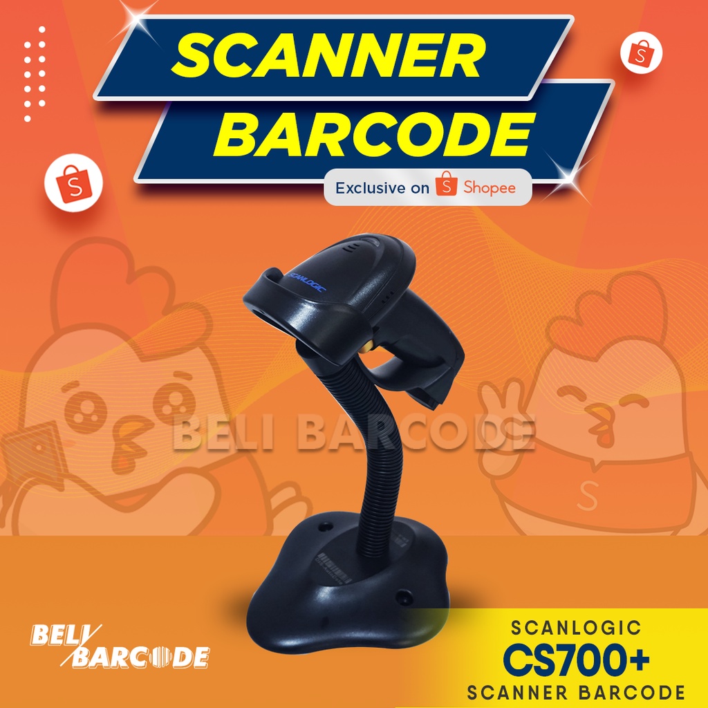 Scanner Barcode CS-700+ Plus Stand USB Scanner Auto Sense