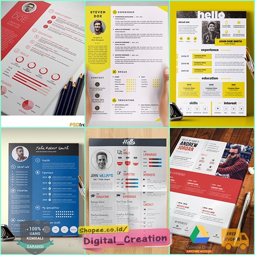 Paket Template Surat Lamaran dan CV Curriculum Vitae Format Power Point Resume