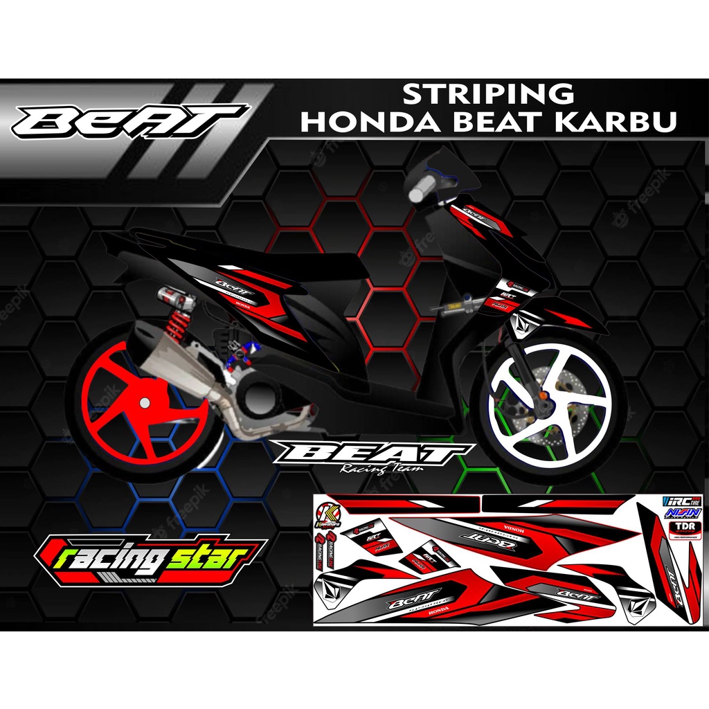 STRIPING  VARIASI BEAT KARBU STICKER STRIPING MOTOR HONDA BEAT KARBU #HONDA BEAT KARBU #HONDA BEAT T