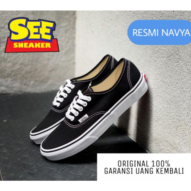 Vans Authentic Black White Resmi Navya