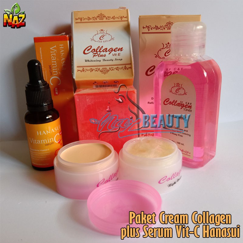 Paket Cream Collagen plus Serum Vit C Hanasui Original