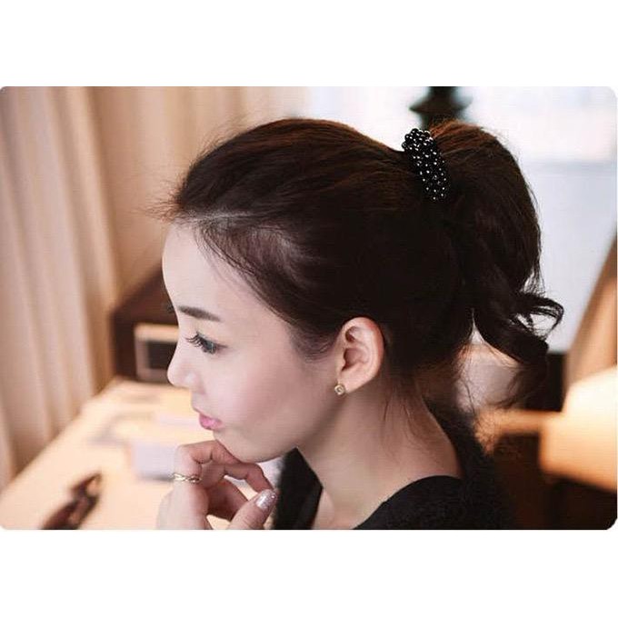 INDOMINI IKAT RAMBUT KARET WANITA HAIRPIN MUTIARA HEADBAND POLOS FASHION KOREA PEREMPUAN MURAH R124