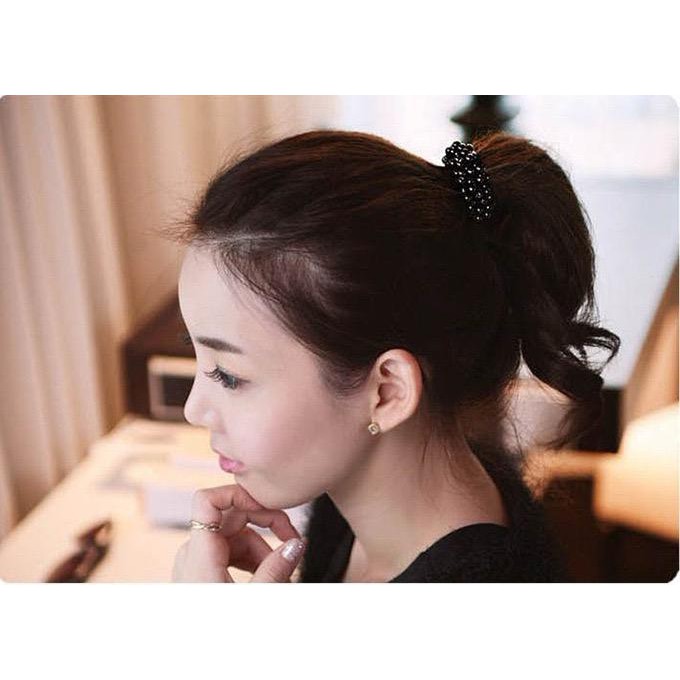 ☛TK☚ R124 Ikat Rambut Hairpin Mutiara Headband Bahan Karet Polos FASHION WANITA MURAH IMPORT