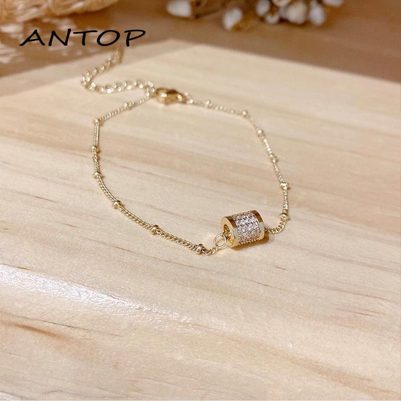 Korea Gelang Serut Titanium Gelang Wanita Mutiara Untuk Wanita Aksesoris Fashion Bracelet ANTOP