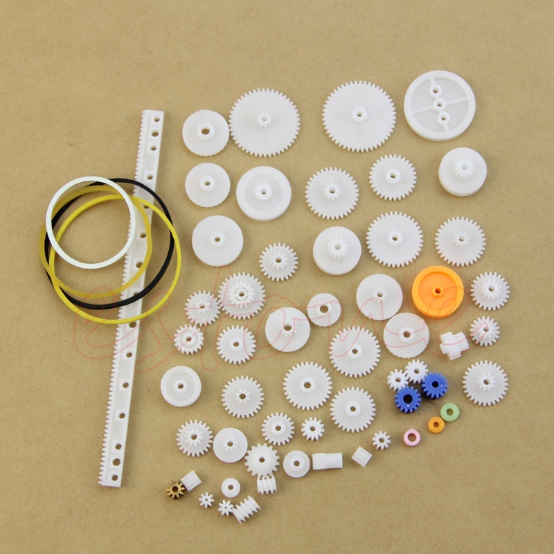 Mary 60pcs / Set Roda Gigi Worm Gear Bahan Plastik Untuk Aksesoris Robot DIY